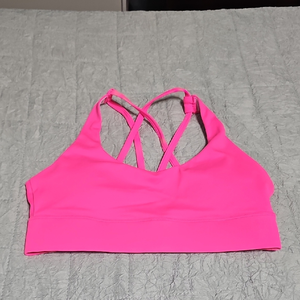 ZYIA Neon Pink Strappy Cross-Back Sports Bra